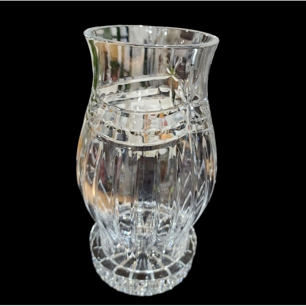 Illusions by Sanobor Lead Crystal Hurricane Candle Holder Hand Cut And Handblown